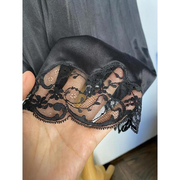 Vintage DOLCE & GABBANA 1980's Black Lace Satin Chemise Slip Dress IT-38 US-2 - Picture 7 of 11